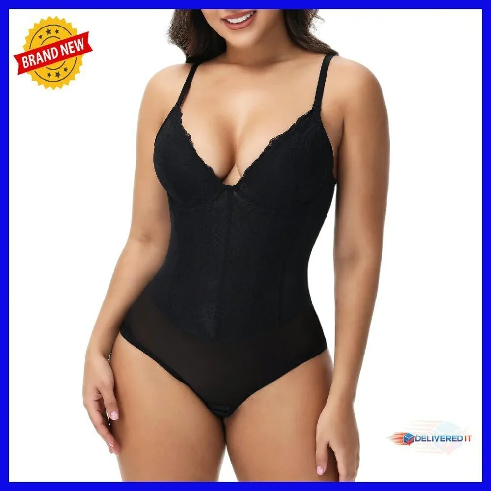 Lace Shapewear Bodysuit Tummy Control Corset Top Body Shaper
